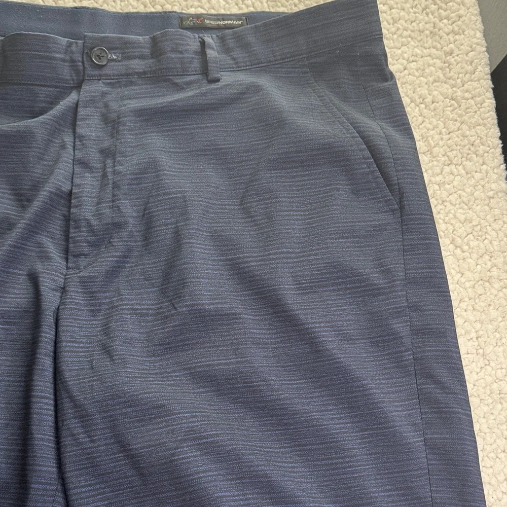 Greg Norman Collection Men's Blue & Black Flat Front Golf Shorts - Picture 3 of 5